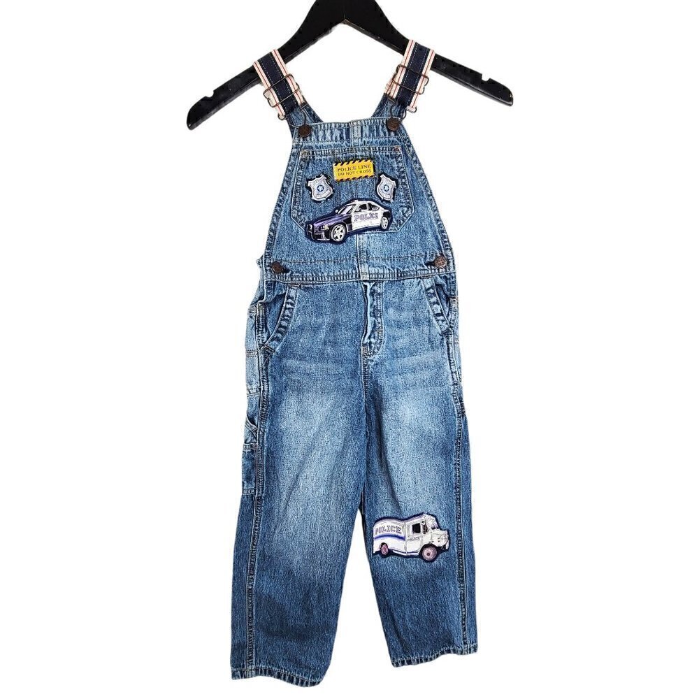 Sew 4 Tots Osh Kosh Police Car Patch Denim Overalls Pants